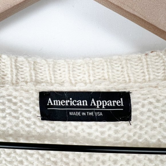 Vintage Mohair Wool Made in the USA American Apparel Oversized Cardigan Sweater - Picture 4 of 10